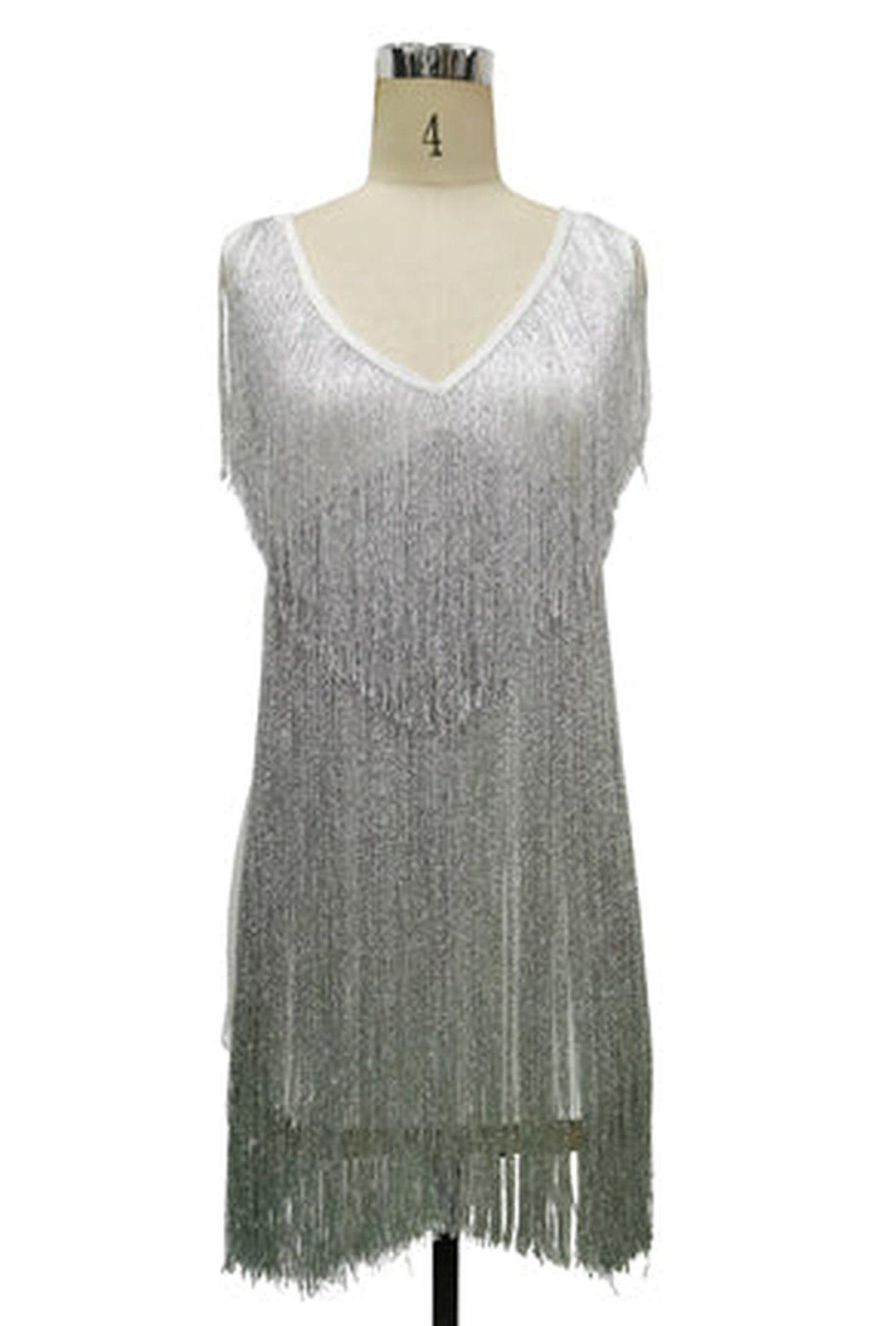 STAR - V-NECK GATSBY FRINGE DRESS