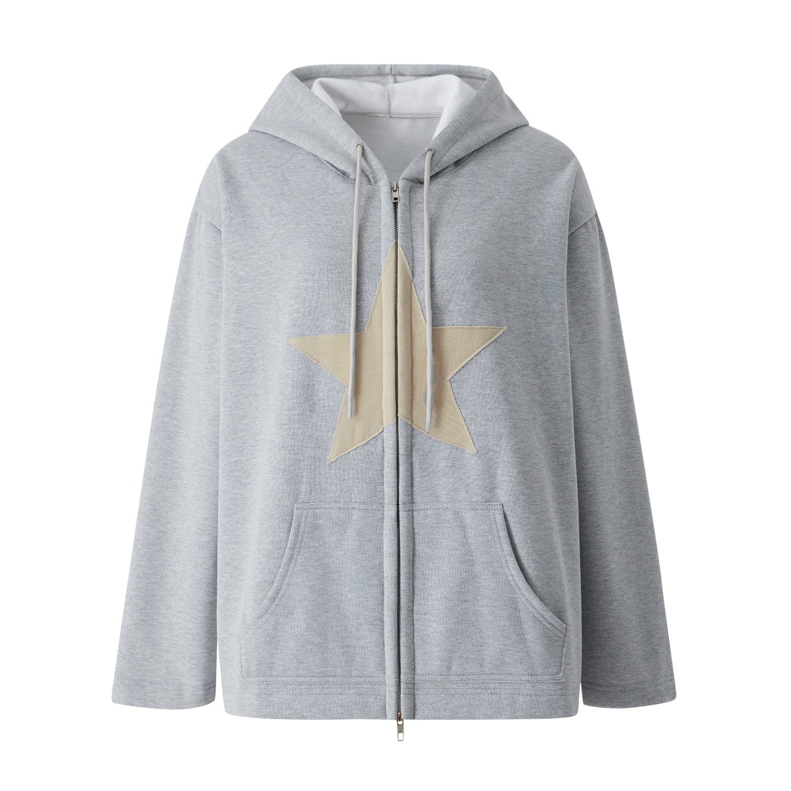 Hip Hop Zip Up Hoodie - MomyMall EA00923-GREY / S