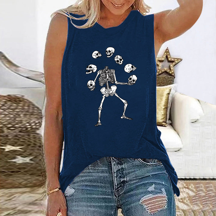 Funny Skeleton Skulls Graphic T Shirts - MomyMall Navy / S
