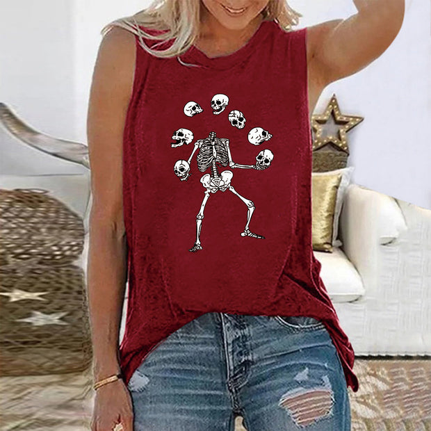 Funny Skeleton Skulls Graphic T Shirts - MomyMall Wine Red / S