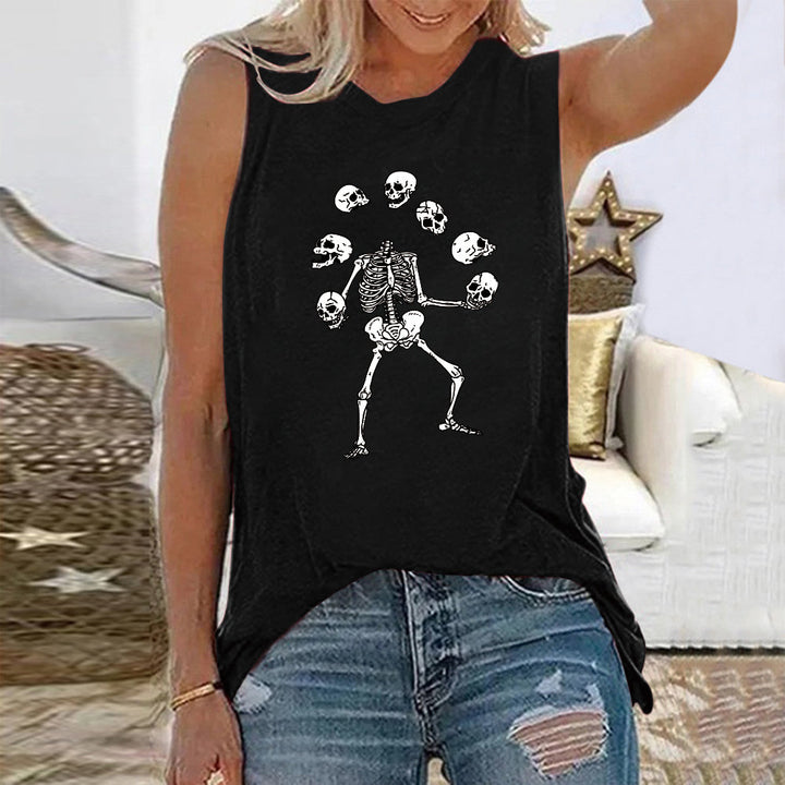 Funny Skeleton Skulls Graphic T Shirts - MomyMall Black / S