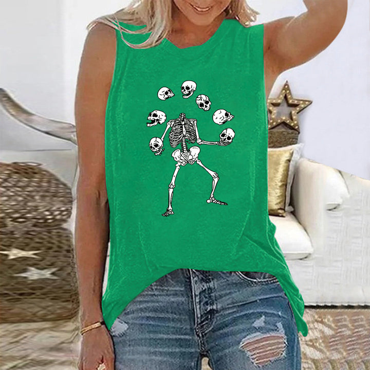 Funny Skeleton Skulls Graphic T Shirts - MomyMall Green / S
