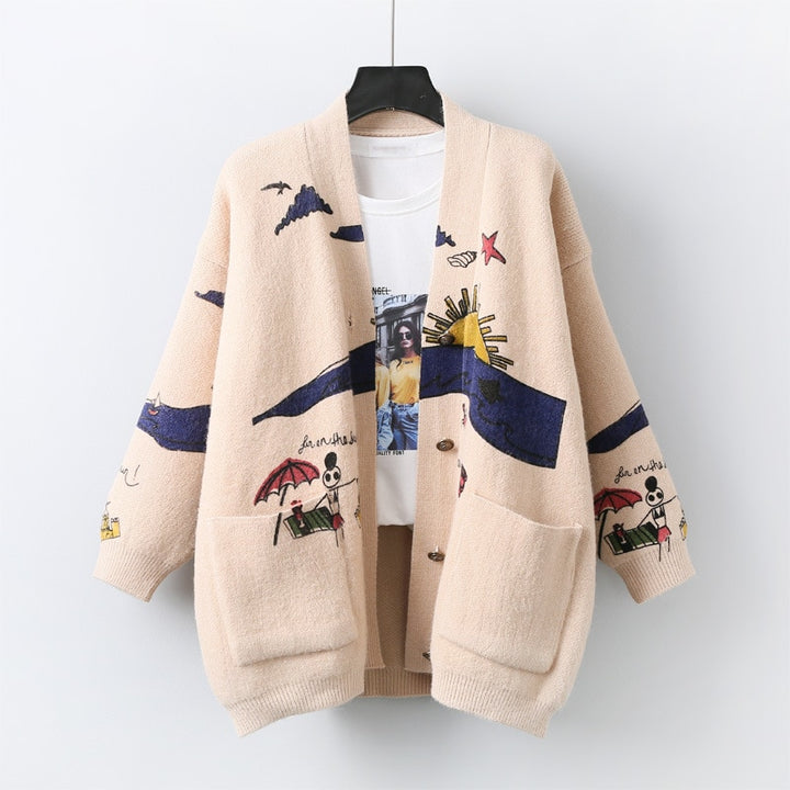 Letter Embroidery Loose Sweaters Women - MomyMall 03 / One size