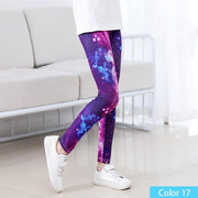 Girls Print Pants Print Flower Skinny Leggings 4-11 Years - MomyMall Color15 / 4-5 Years