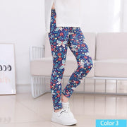 Girls Print Pants Print Flower Skinny Leggings 4-11 Years - MomyMall Color2 / 4-5 Years