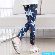 Girls Print Pants Print Flower Skinny Leggings 4-11 Years - MomyMall Color8 / 4-5 Years