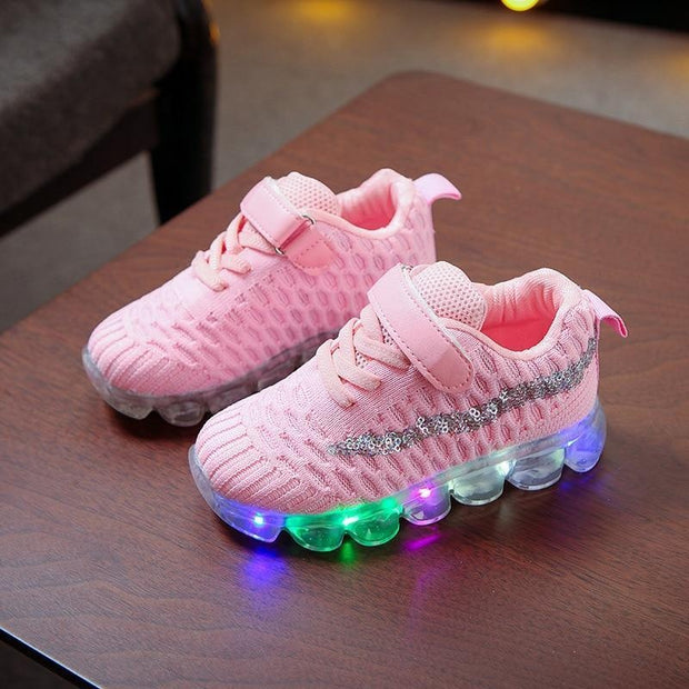 Boy Girl Breathable Non-slip Led Light Up Glowing Casual Shoes - MomyMall