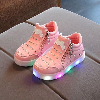 Boy Girl Luminous Sneakers with Lights Shoes - MomyMall Pink / US5.5/EU21/UK4.5Toddle