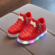 Boy Girl Luminous Sneakers with Lights Shoes - MomyMall Red / US5.5/EU21/UK4.5Toddle