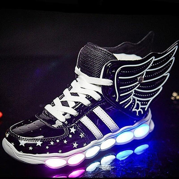 Boy Girl Non-slip Glowing Sneakers Led Light Up Shoes - MomyMall Black / US9/EU25/UK8Toddle