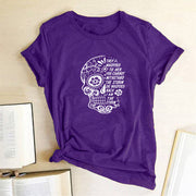 Skull Flowers Printing T-shirts - MomyMall Purple / S