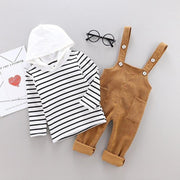 Baby Boys Girls Clothes Striped Tops Bib 2pcs/sets - MomyMall