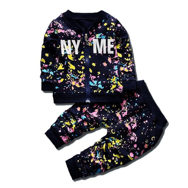 Baby Boys Girls Print Ink Suits 2Pcs/Sets Tracksuits - MomyMall