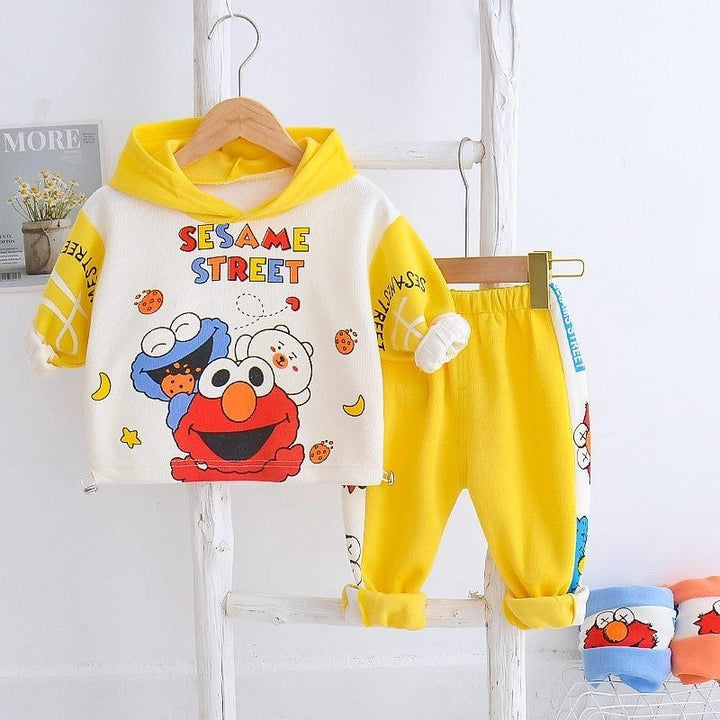 Baby Boys Girls Casual Suit Cartoon Tops+Pants 2pcs/sets - MomyMall Yellow / 1-2 Years