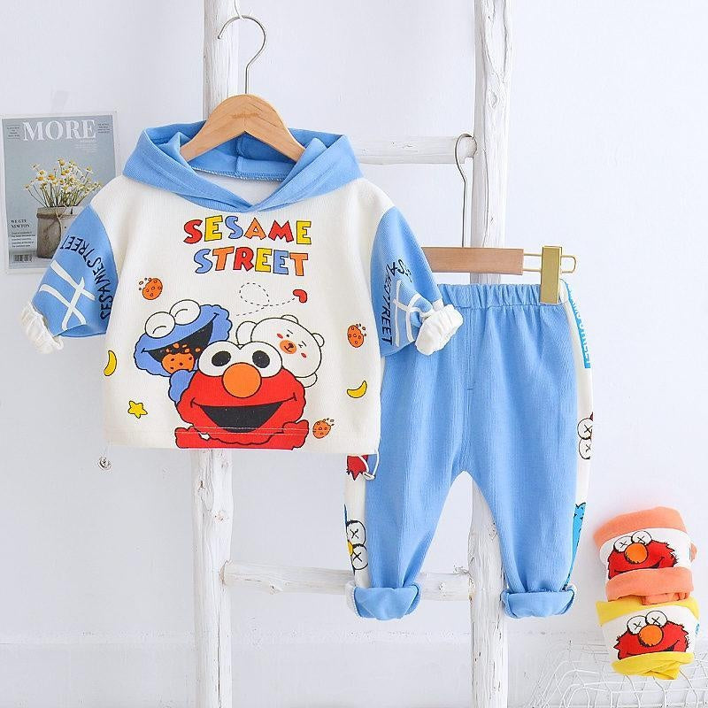 Baby Boys Girls Casual Suit Cartoon Tops+Pants 2pcs/sets - MomyMall Blue / 1-2 Years