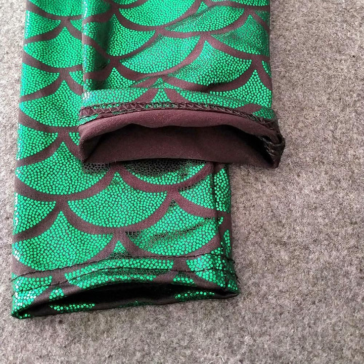 Girls Leggings Mermaid Leggings Pants Colorful Shiny Pants Slim Trousers - MomyMall