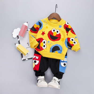 Boys Girls Casual Cartoon Fashion Tracksuit 2Pcs/Sets - MomyMall Orange / 6-12 Months