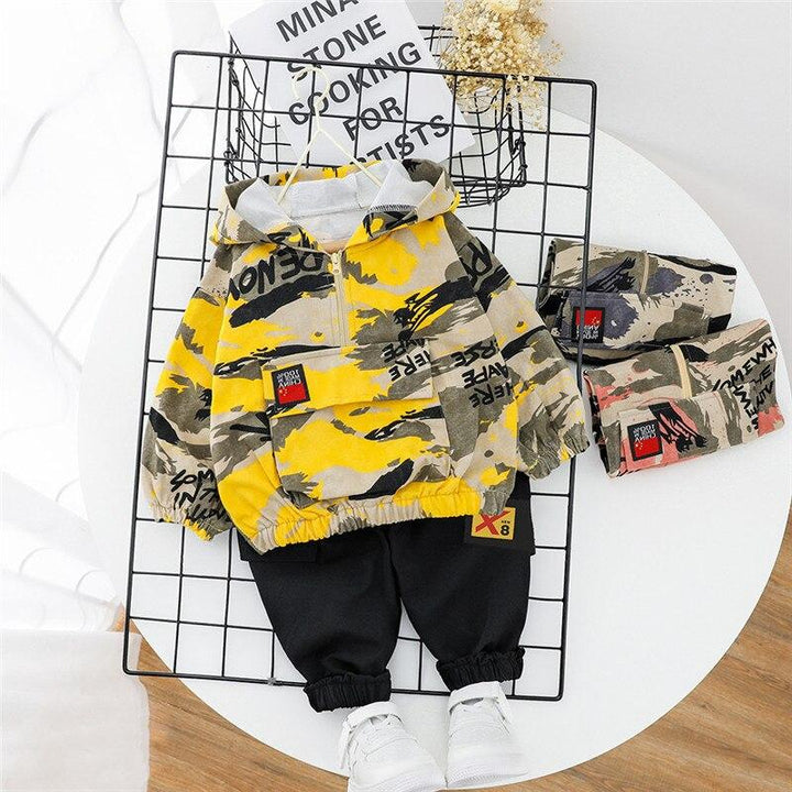 Boys Casual Sport T-shirt Pants Long Sleeve Infant Outfit 2 pcs/Set - MomyMall Yellow / 3-4 Years