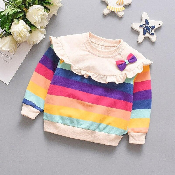 Baby Girl Sweatshirt Rainbow Striped Shirt 0-5 Years