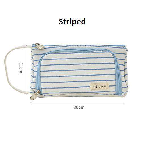 Pouched Stationery Organiser Pencil Case - MomyMall Striped