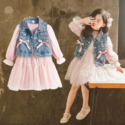 Girls Clothing Kids Dresses Casual Princess Teenagers For Girls 3-10 Years - MomyMall Pink / 2-3 Years