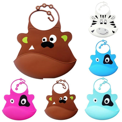 Baby Bibs Animal Waterproof Cartoon Waterproof Silicone Feeding Towel - MomyMall