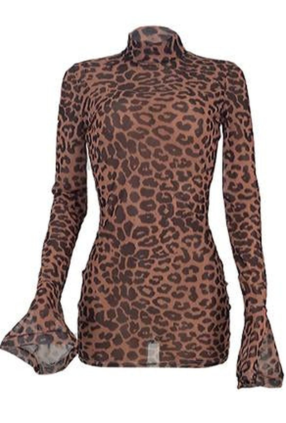 TYRA – DURCHSICHTIGES KLEID MIT LEOPARDENPRINT