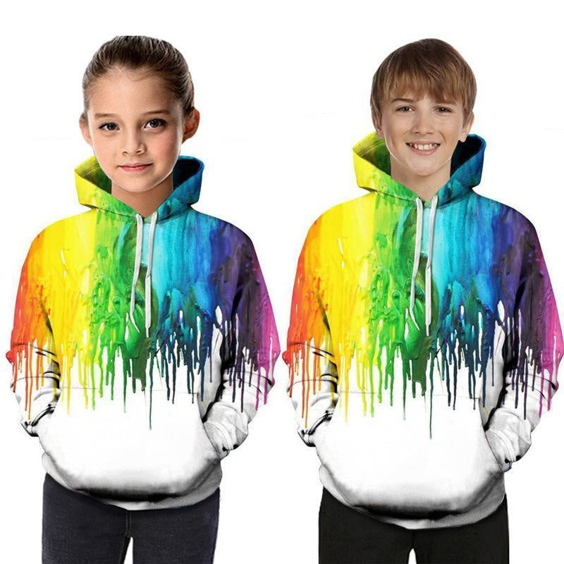 Boys Girls Sweatshirts Hoodies Long Sleeve Casual 3D Printed Tops 5-14Years - MomyMall White / 4-5years