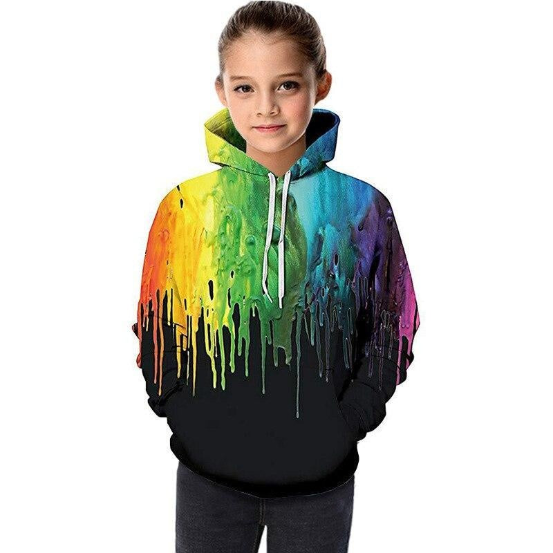 Boys Girls Sweatshirts Hoodies Long Sleeve Casual 3D Printed Tops 5-14Years - MomyMall