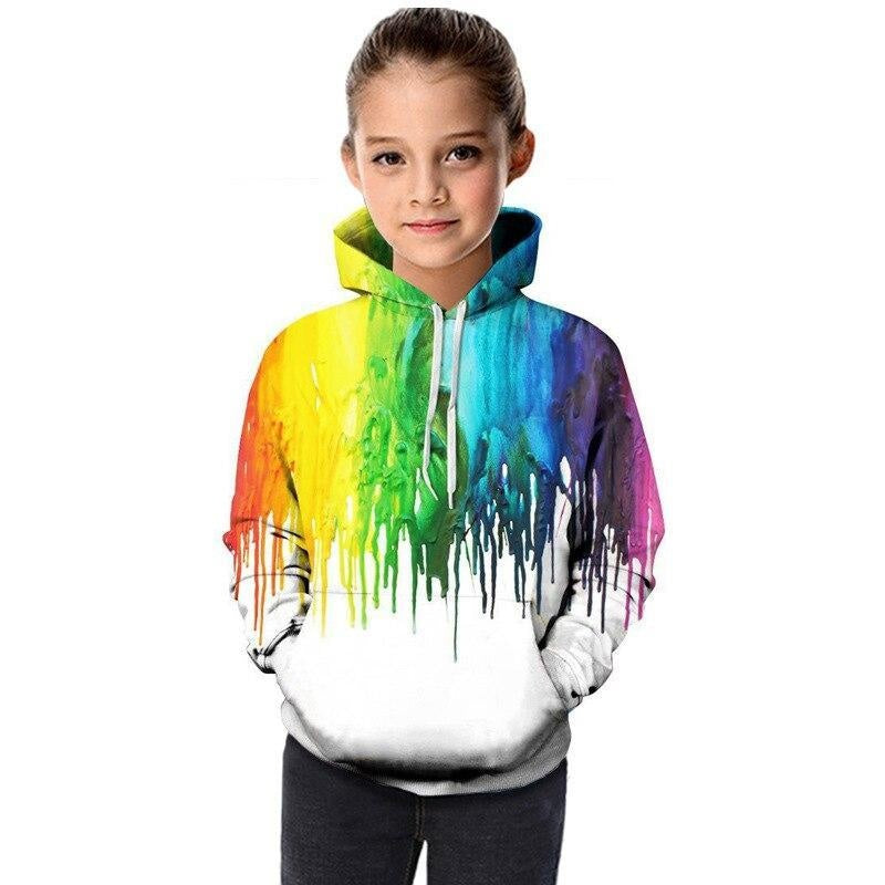 Boys Girls Sweatshirts Hoodies Long Sleeve Casual 3D Printed Tops 5-14Years - MomyMall