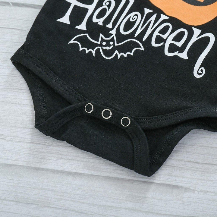 Toddler Baby Girls Halloween Print Romper Skirt Casual Pumpkin Outfits - MomyMall