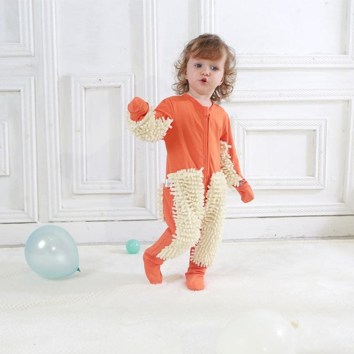 Toddler Boy Cleaning Suit Baby Girl Romper Outfit Infant Crawls Jumpsuit - MomyMall Orange / 6-9 Months