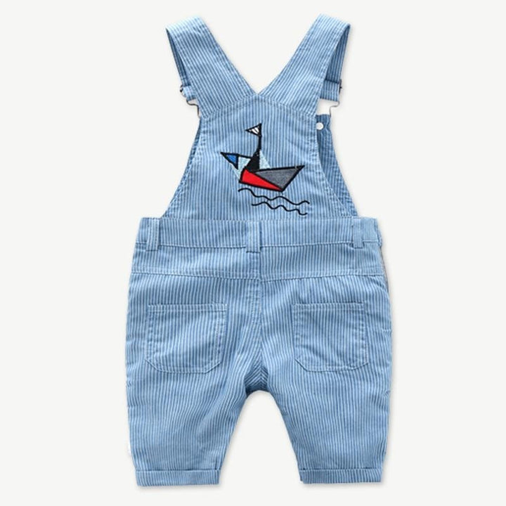 Toddler Boy Hat Romper Cotton Bib Long-sleeved Jumpsuit Suit 3Pcs 0-24M - MomyMall