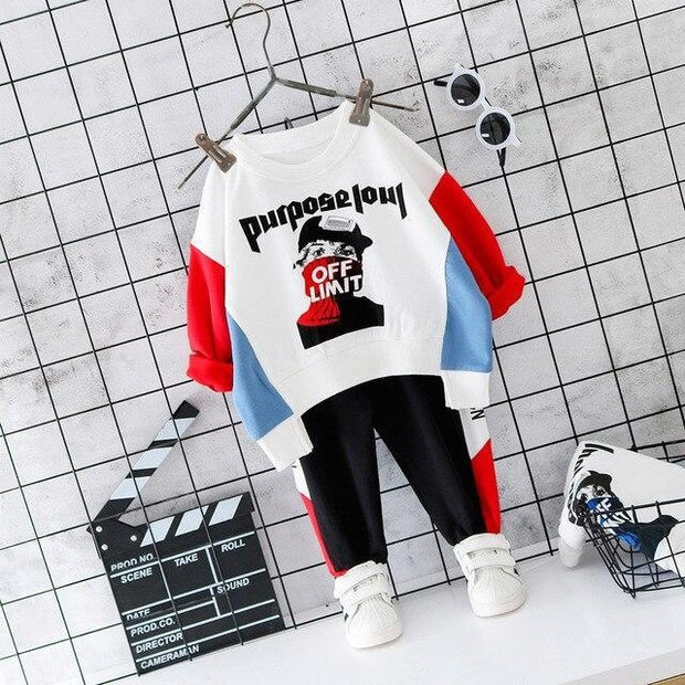 Boys Hooded Set Fashion Spring Autumn Casual Outfits 2 Pcs 1- 4 Years