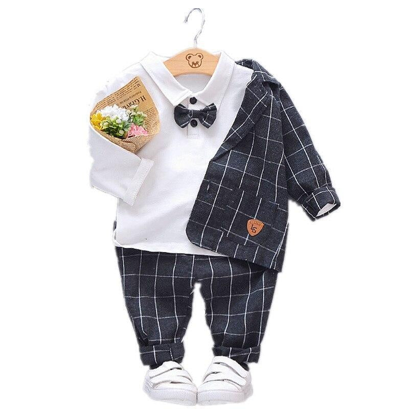 Toddler Boy Costume Jacket Fashion England 3 Pcs Suits 0-4 Years - MomyMall