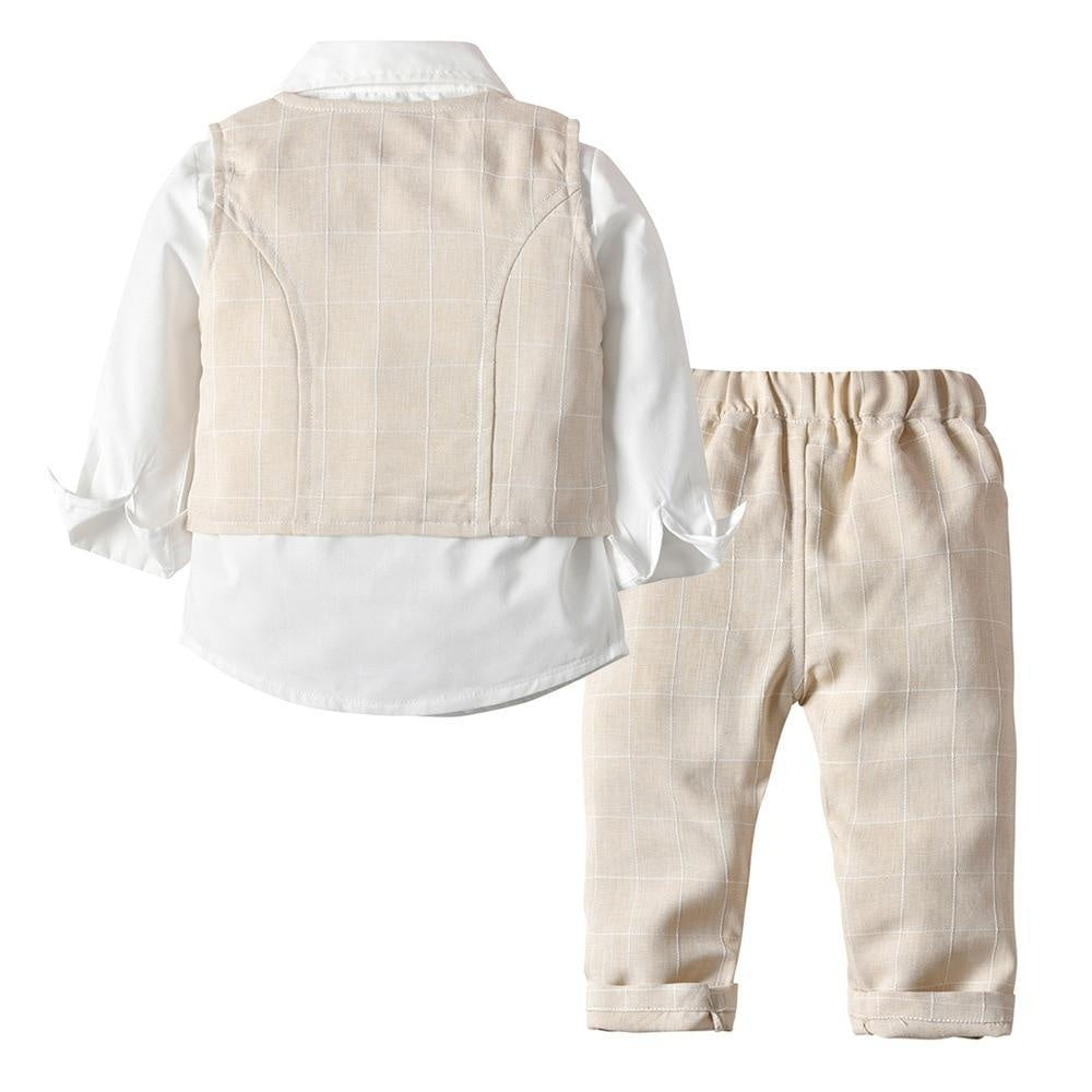 Baby Boys Cotton Suits Striped 3 PCS Long Sleeve Outfits - MomyMall