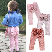 Toddler Kids Baby Girls Bowknot Bottoms Pants Leggings Trousers 1-5T