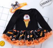 Toddler Baby Girl Rompers Tutu Party Costume Halloween Chirstmas with Headband - MomyMall