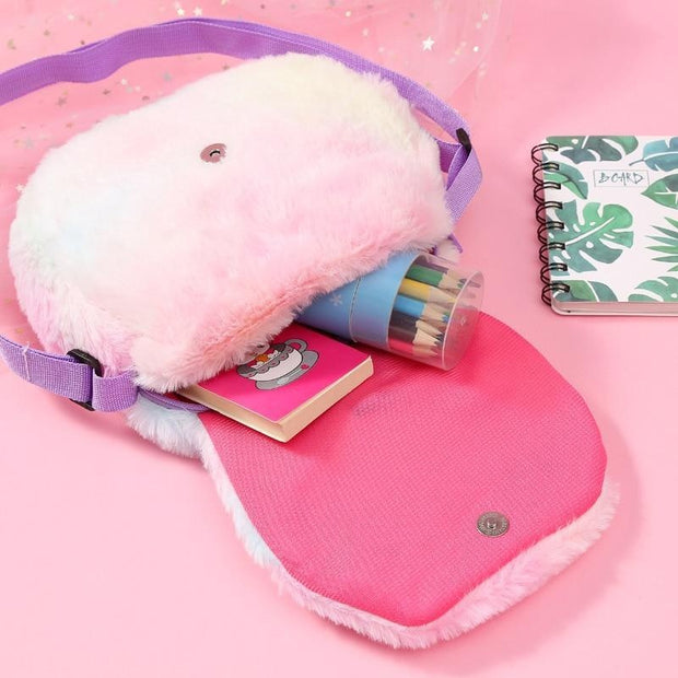 Kids Girl Unicorn Plush Bags Shoulder Animals Buckle Bag - MomyMall