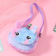 Kids Girl Unicorn Plush Bags Shoulder Animals Buckle Bag - MomyMall D