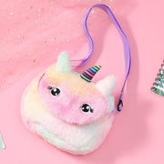 Kids Girl Unicorn Plush Bags Shoulder Animals Buckle Bag - MomyMall E
