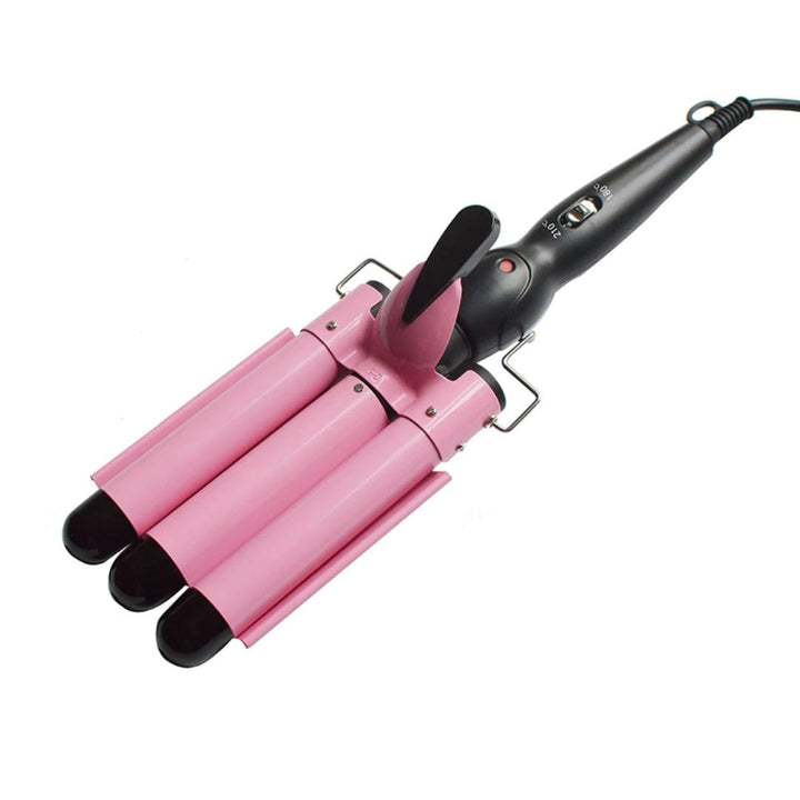 Doll Hair Triple Barrel Hair Curler - MomyMall Farasha Beauty / Doll Pink - 32mm / EU Plug