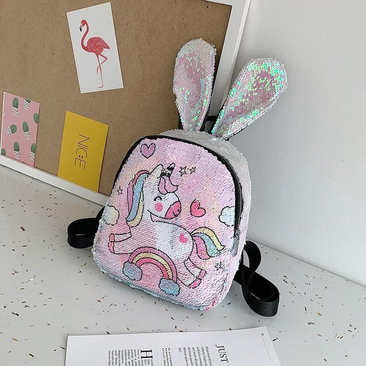 Girls Sequins Unicorn Backpack School Bag Shining Daypack - MomyMall