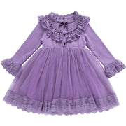 Girls Winter Autumn Dress Princess Mesh Ruffle Party Dresses 3-10 Years - MomyMall