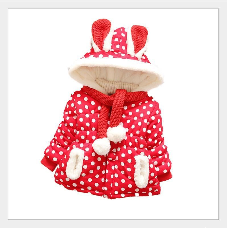 Baby Girl Outerwear Winter Cute Rabbit Jacket Thick Cotton-Padded Coat - MomyMall