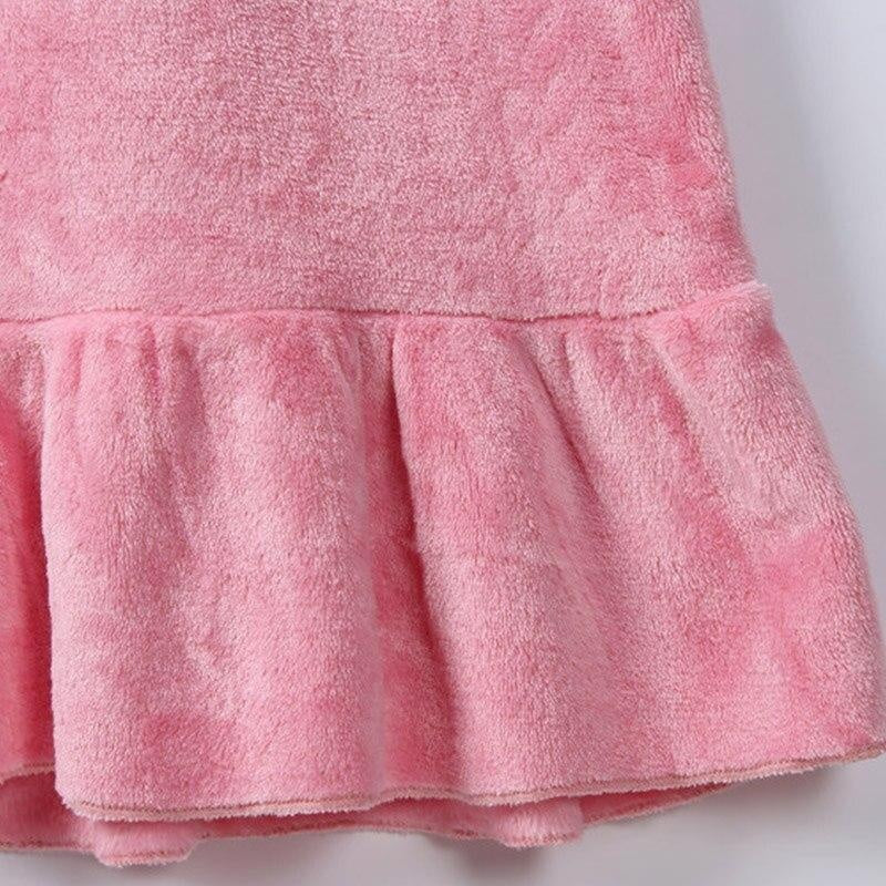 Winter Girls Boy Bathrobe Flannel Pajamas 2-12Y Hooded Sleepwear