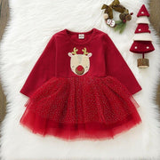 Kids Baby Girl Christmas Pageant Autumn Lovely Tutu Lace Dress