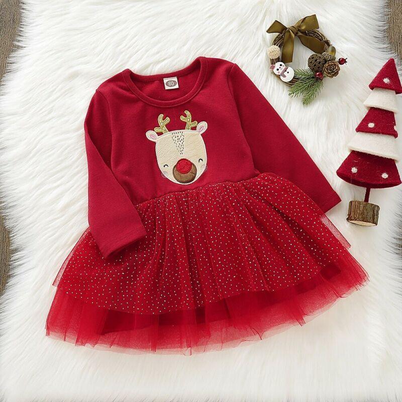 Kinder Baby Mädchen Weihnachtsfestzug Herbst schönes Tutu Spitzenkleid