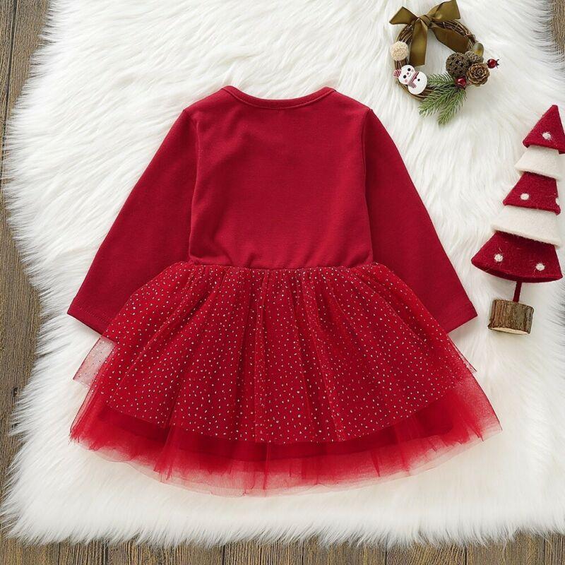 Kids Baby Girl Christmas Pageant Autumn Lovely Tutu Lace Dress