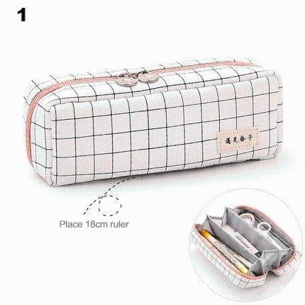 Pink & White Pencil Case - MomyMall 3.4” x 8.25”